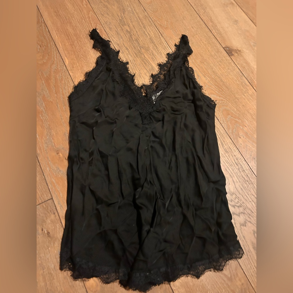 Elegant Black Lace Trim tank